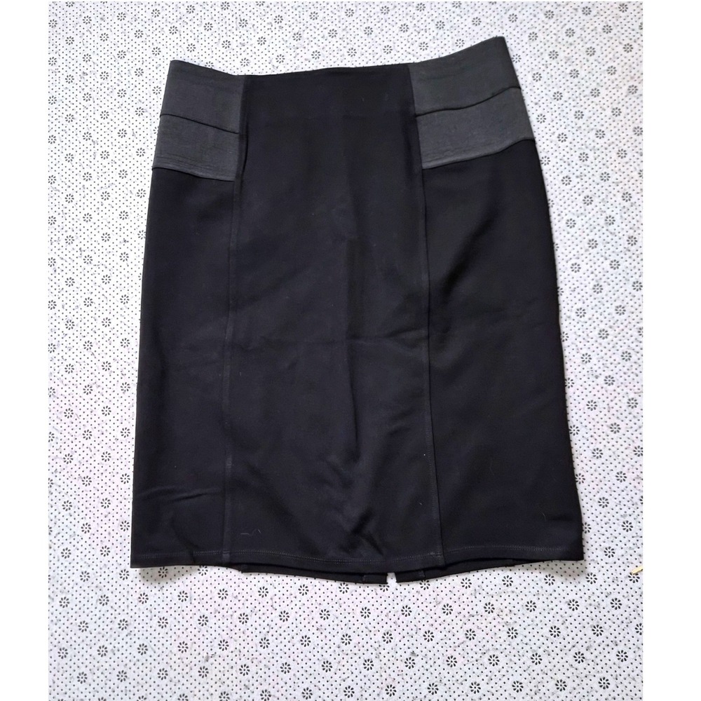 Calvin Klein Black Elastic Panel Pencil Skirt Size 14